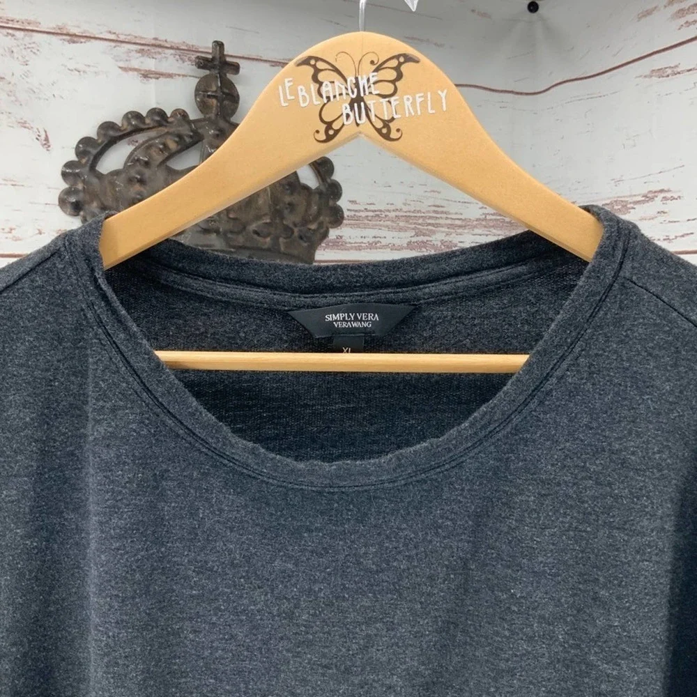 Simply Vera Wang Heather Grey Sweat Shirt XL - Picture 5 of 6